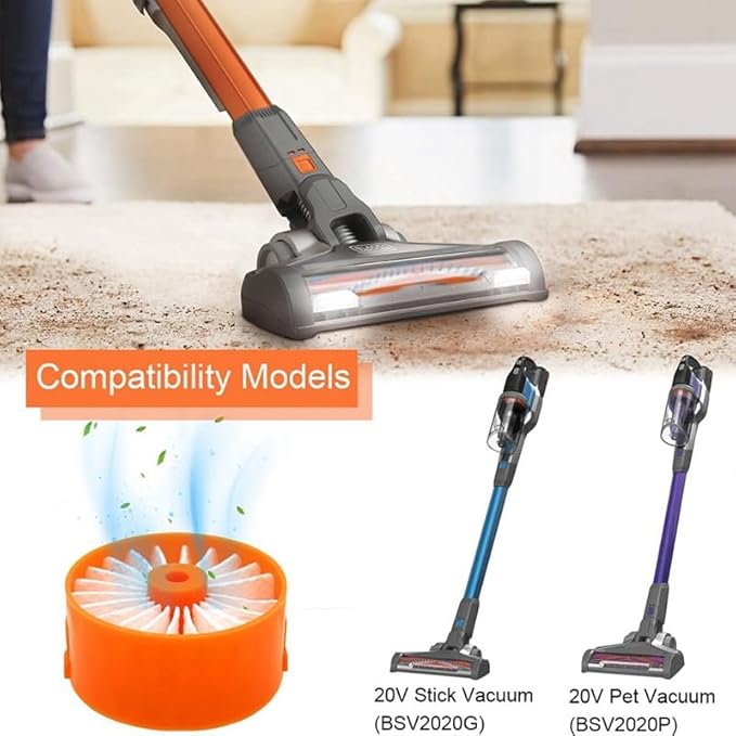 4 Pack Filter Element for BLACK+DECKER POWERSERIES Cordless Stick Vacuum Cleaner BSV2020G, BSV2020P # N665227, Compatible with Craftsman Filters, #N858184