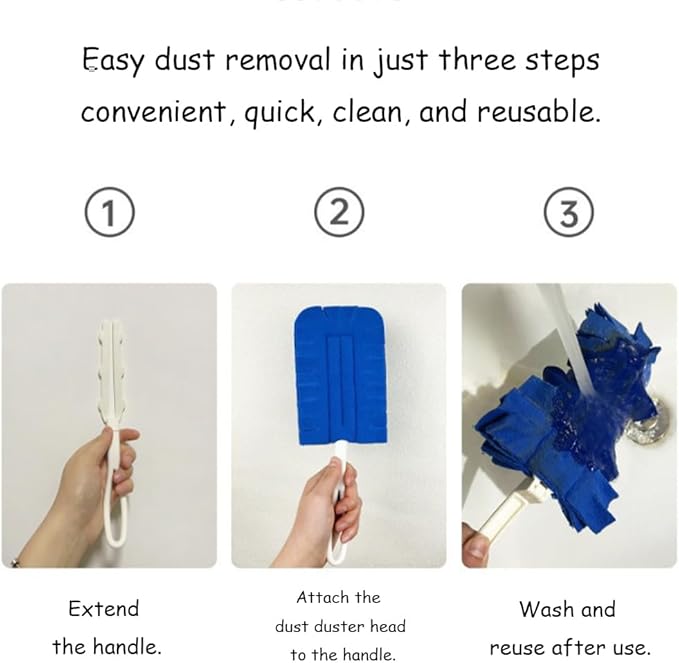 360°Electrostatic Duster Refills — The Sustainable Choice for a Dust-Free Home,Reusable Duster Refills,Duster Refills Reusable,Reusable & Washable Microfiber Dusting Heads,for Home Office Car (E)