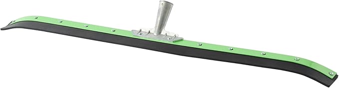 Restaurantware-SQUEEGEE ONLY: Clean Tek Professional 35.83 Inch Curved Floor Squeegee, 1 Broom With Rubber Blade - Handle Sold Separately, Heavy-Duty, Green Steel Wiper For Floor