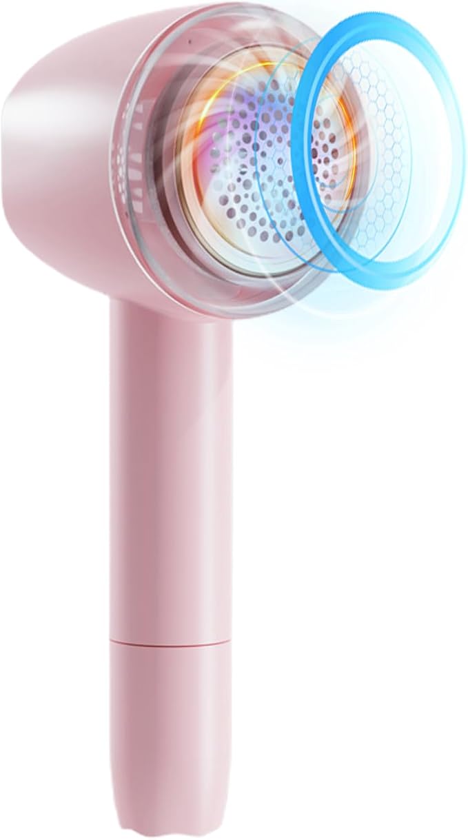 Fabric Lint Shaver, Clothes Fuzz Shaver, USB Powered Shaver and Lint Brush 2 in 1, Laundry Supplies to Remove Fuzz, Lint Balls, Pills On Clothes, Sweater, Seat Mat, Sofa, Furniture, Bedding (Pink)