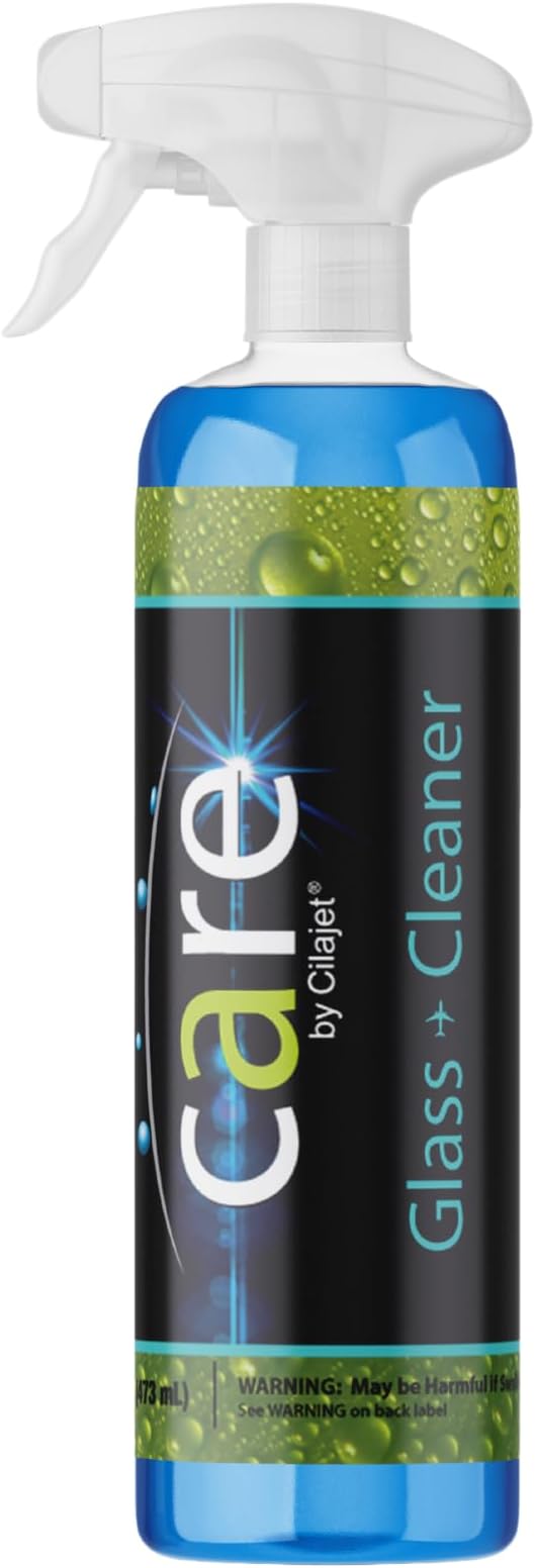 Cilajet Care Glass Cleaner (16 oz) - Auto Window Cleaner for Car and Truck Windows, Windshields, Mirrors Professional Strength, Streak-Free Window Cleaning Kit, Safe for Tinted Windows, Made in USA 
