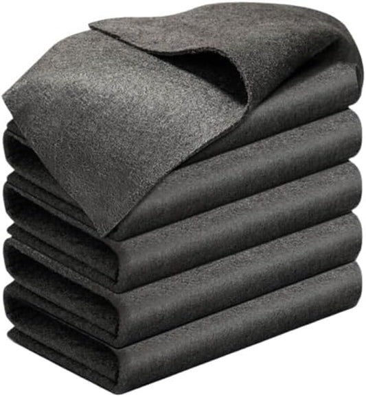 Thickened Magic Cleaning Cloth, 2026 Upgrade Reuseable Streak Free Microfiber Cloth Magic Fiber Microfiber Cleaning Cloth, Multipurpose Miracle Rags for Kitchen, Window, Glass, Cars (5Pcs, 16x12 in)