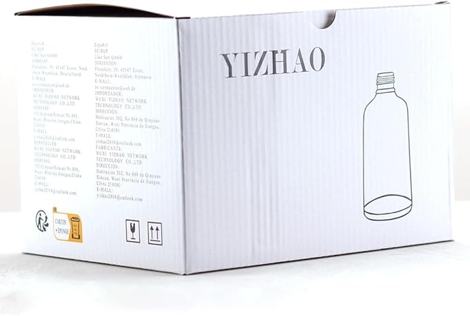 YIZHAO Amber Glass Spray Bottles 1oz, with Small Fine Mist Spray, Metal Cap, Refillable for Essential Oil,Travel,Cleaning,Perfume,Aromatherapy,Makeup – 12 Pcs