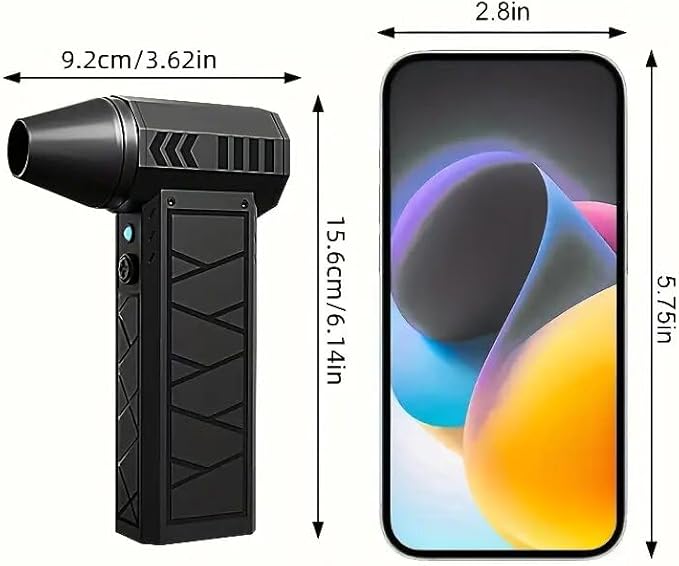 Compressed Air Duster-130000RPM Powerful Electric Air Duster with LED Light, 4 Gear Adjustable-Durable Blower -Rechargeable Cordless Duster for PC, Keyboard, Car, Outdoor, Home and Leaves Clearing