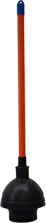 Heavy-Duty Toilet Plunger | Sink, Drain, & Toilet Clog Remover with a High-Grade Suction Cup | Bathroom Plunger for Commercial & Industrial Use | Flange Plunger for Toilet, Red Handle