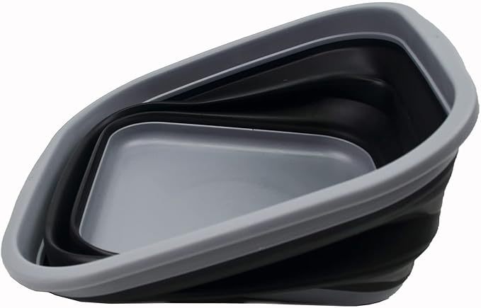 SAMMART 5.5L (1.4 Gallons) Collapsible Tub - Foldable Dish Tub - Portable Washing Basin - Space Saving Plastic Washtub (Dark Grey/Black, 1)