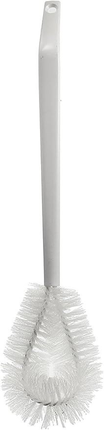 Fuller Brush Bent Tip Toilet Bowl Brush – Curved Head Reaches Under Rim – Heavy-Duty Bristles Remove Stains Without Scratching – 19.5” Long Handle