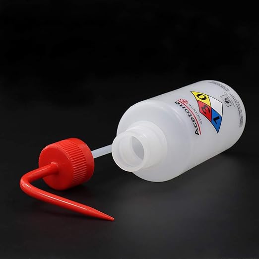 Acetone Narrow Mouth Wash Bottles, 3pcs of Vol.500ml, LDPE Material, WBA500-003