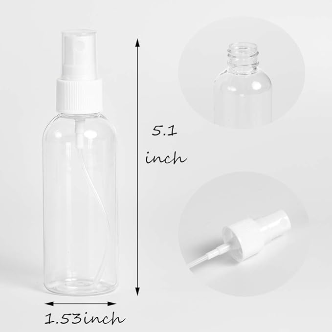 ZEJIA 6 Pack Small Spray Bottle, 2.7oz/80ml Travel Spray Bottle, Empty Fine Mist Spray Bottles, Refillable Mini Spray Bottles with Labels