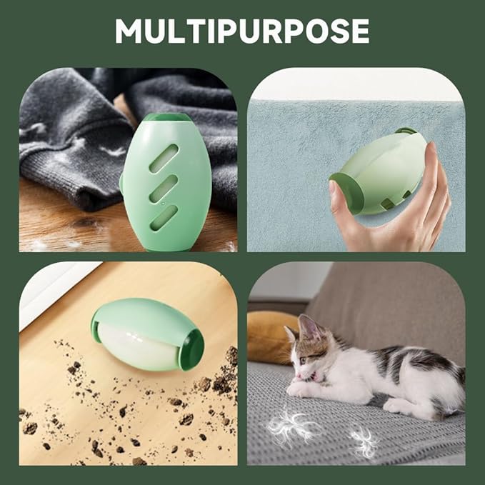 Reusable Silicone Lint Roller, 2025 Upgraded Washable Sticky Roller Powerful Adhesion for Pet Hair and Dust Removal, Portable Home Travel Lint Roller for Clothes Bed Sofa (1, Green)