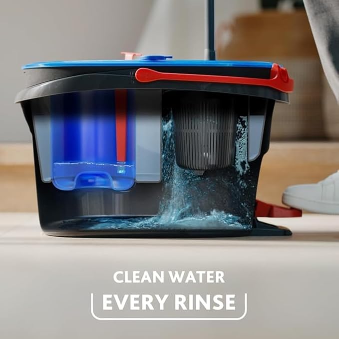O-Cedar EasyWring RinseClean Microfiber Spin Mop & Bucket Floor Cleaning System with Citrus and Lavender Pacs (Variety Pack)