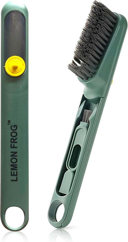 Household Cleaning Brush, Multi-Purpose, Combination of Dense & Soft Bristles with Added Straight Brush,Twizer, as Well as Dispnesing Unit for Deep Cleaning Kitchen, Bathroom, Tight Spaces.
