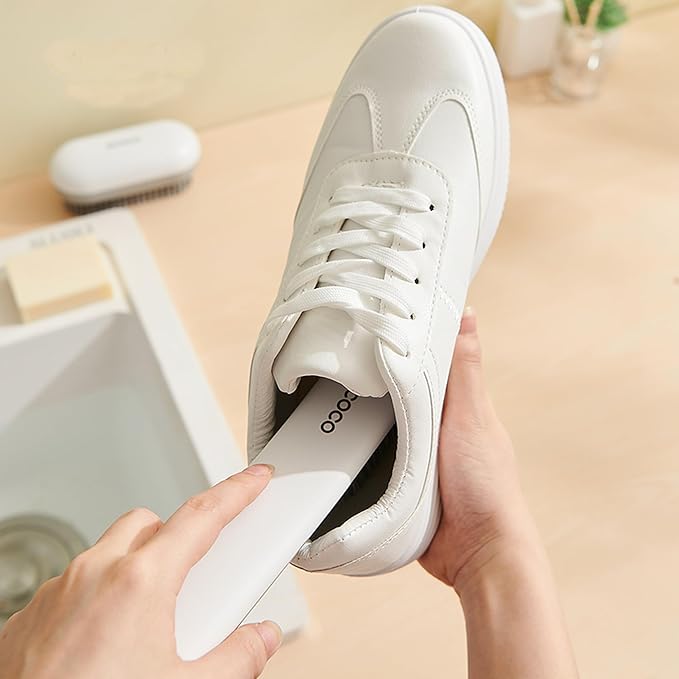 2 Pack Scrub Brush Inclined Long Handle Shoes Brush Multi Purpose Cleaning Brush for Sneaker and Daily Cleaning