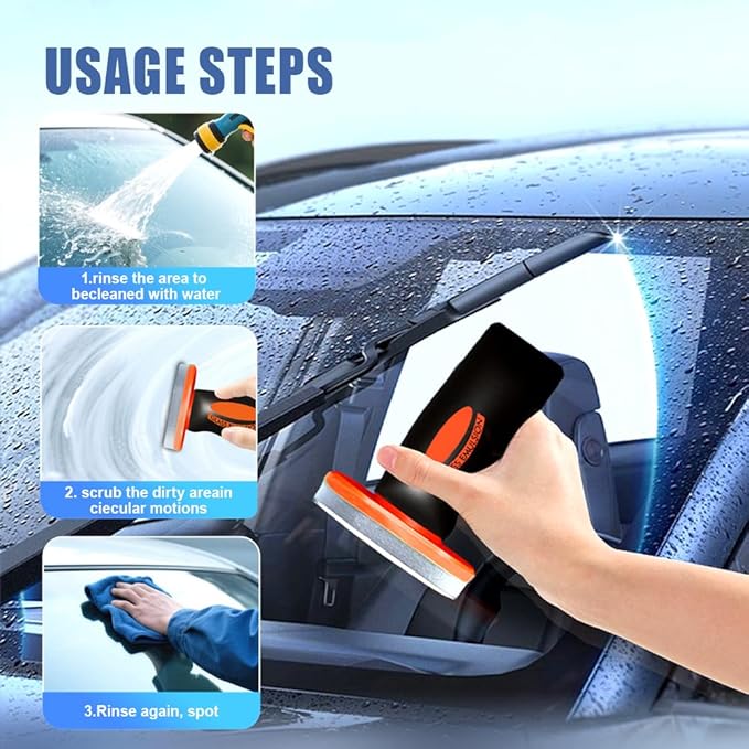 2025 Handheld Glass Oil-Film Remover, New Upgrade Emulsion Cleaner Glass Cleaning Board for Cars, Multifunctional Oil Film Remover for Windshield, Car Glass Brush for Car Maintenance (3, 300g)