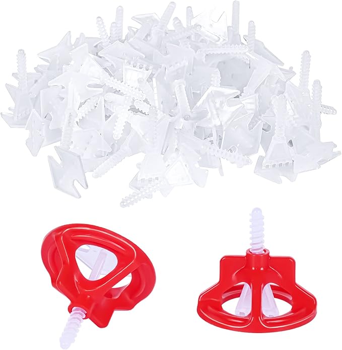 HRGGN Professional Tile Leveling System Kit，Anti-Loosening Spacers/Wall, Bathroom Tiling - 1/16" Precision Alignment & Grout Spacing Tools(100caps+300base, 1/16)