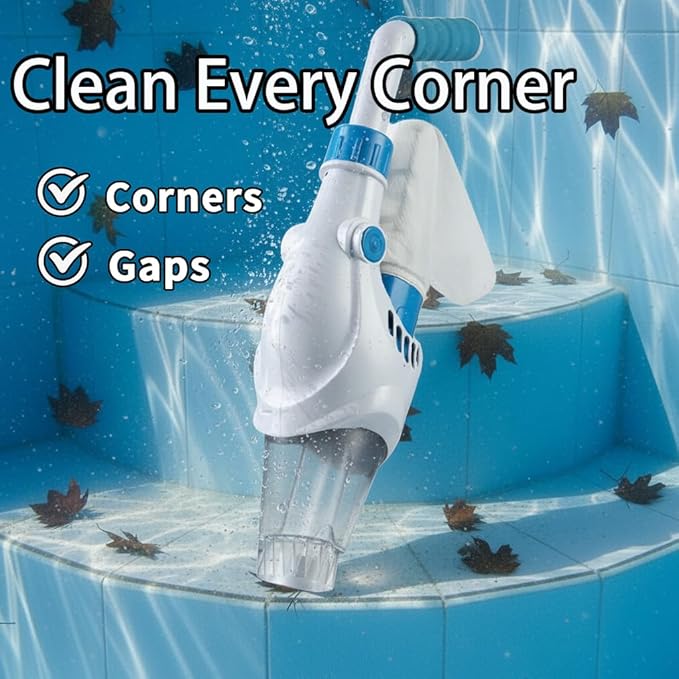 Cordless Robotic Pool Cleaner, Automatic Pool Vacuum with 60 Mins Runtime, Dual-Drive Powerful Suction & Self-Parking Technology, IPX8 Waterproof, Ideal for Above/In-Ground Flat Pools up to 540 Sq.ft