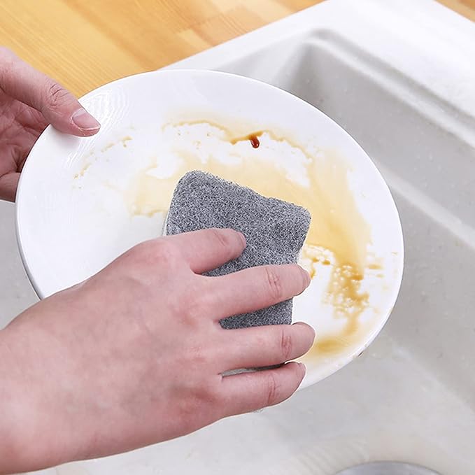 Individually Wrapped Sponges 20 Pack Kitchen Dishwashing Sponge Bulk, Non Scratch Dishes Scouring Pad Dishcloth, Odor-Free Sponge Wipes for Household Cleaning Dishes Travel Apartments - Grey