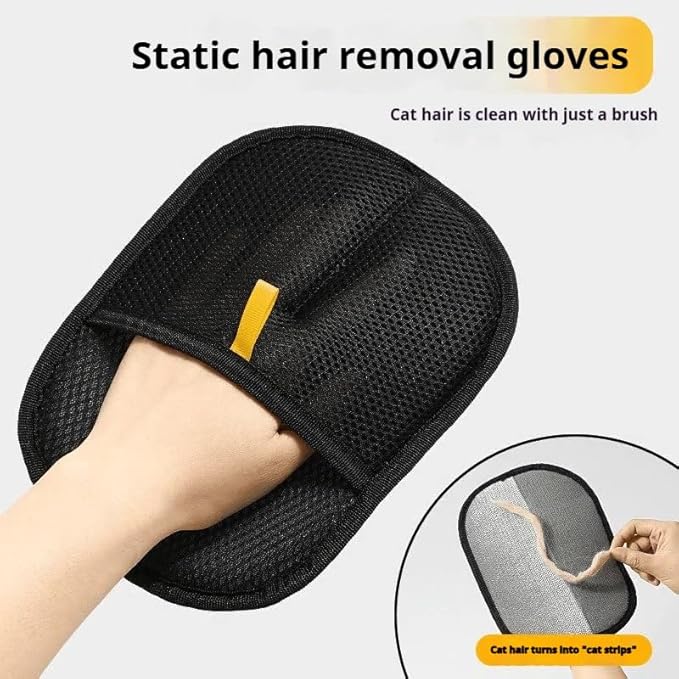 Szyafei Pet Hair Removal Glove for Dogs & Cats,2Pcs Electrostatic Gloves Pet Hair Removal, Washable Reusable Dogs Cats Hair Gloves for Furniture Bed Sheets Couch Clothes Carpet Car Seat