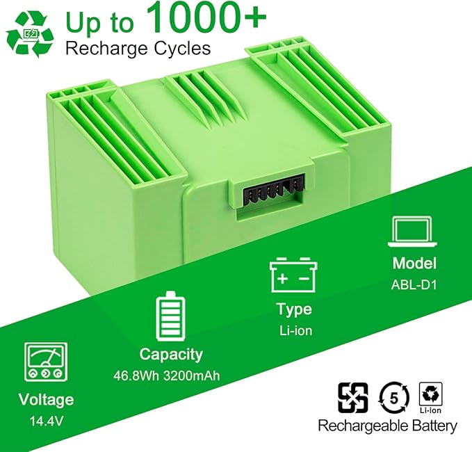 ABL-D1 Battery for iRobot Roomba i7 i7+ j7 j7+ j9 7158 7550 e5 e6 and i4 i4+ i8 i8+ Replacement Lithium Ion Battery for Roomba i and e and j Series (Not Compatible with Roomba Combo Series)