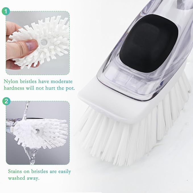 New Brush Refills for OXO New Soap Dispensing Dish Brush - 8 Pack Dish Brush Cleaning Soap Dispensing Head Replacement for Scrubber