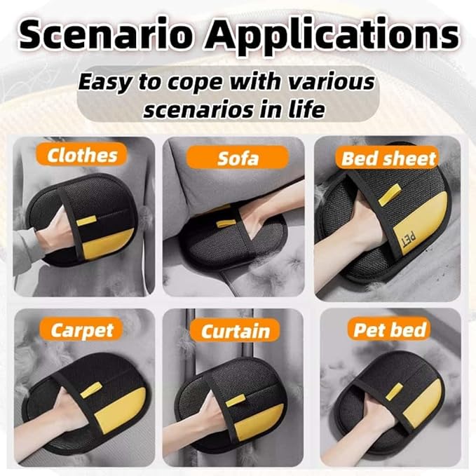 Pet Hair Removal Glove Reusable Electrostatic Gloves Pet Hair Remover for Cats Dogs Carpet Couch 2025 New Grooming Glove Tool（3PCS）