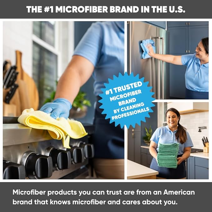 Dailies Microfiber Cleaning Cloths | 60-Pack (White) 12"x10" | Fits TowelNest Dispenser | Reusable, Absorbent, Washable | Eco-Friendly Paper Towel Alternative