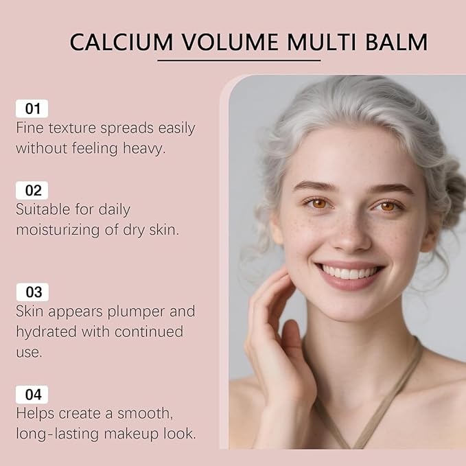 3Pcs Cemenrete Calcium Volume Multi Balm, Calcium Volume Multi Balm, Collagen Moisturing Stick, Intensive Repair & Moisturizing Cream, Firming Skin, Suitable for Face, Eyes & Neck
