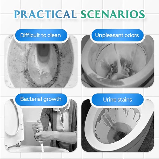 Toilet Cleaner, 2025 Upgrade Multipurpose Toilet Bowl Cleaner Toilets Cleane, Self Activating Powder for Toilets Bowls Cleaning, Powerful Foaming Toilets Bowls Cleaner, Deep Cleaning Tool (2)