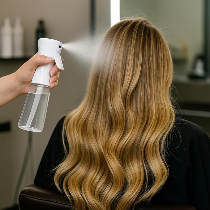 Continuous Fine Mist Spray Bottle for Hair (10.1oz / 300ml) – Ultra Fine Sprayer for Hair-Styling, Barber, Cleaning, Plants, Pets & Salons - ((Green))
