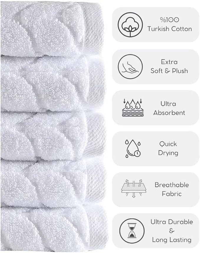 BAGNO MILANO Turkish Bath Towels, Soft Plush Jacquard Luxury Bath Towels, Quick Dry Towel Set (Cream, Bath Sheet)