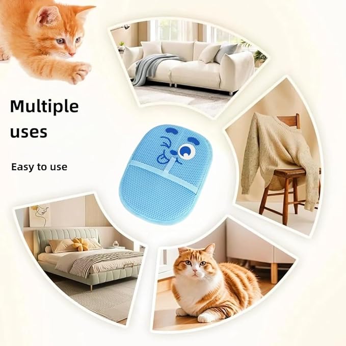 Sibkuy 2025 Thickened Electrostatic Pet Hair Removal Gloves for Dogs & Cats，Reusable & Washable Cat Hair Removal Glove, Pet Hair Remover Tool for Furniture Clothing, Couch, Carpet, Car Seat, Bed