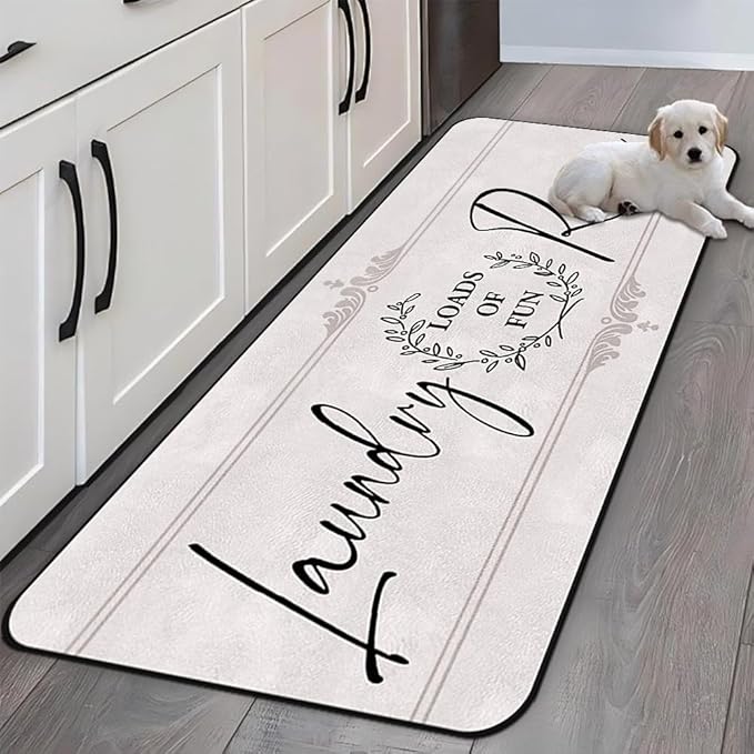 Laundry Room Rug Runner 24"X72" Non Slip Farmhouse Mats Organization and Washable Floor Long Rugs for Laundry Room Accessories Mudroom Kitchen Bathroom Area Rugs Decor