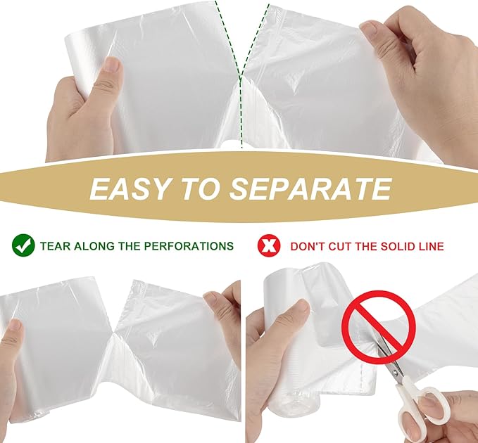 2.6 Gallon Small Trash Bags, Magesh 2.6 Gallon Trash Bag Strong, Leakage-Free, Small Garbage Bags Unscented Thick for Bathroom, Office, Kitchen Mini Trash Can, 100 Bags, Clear
