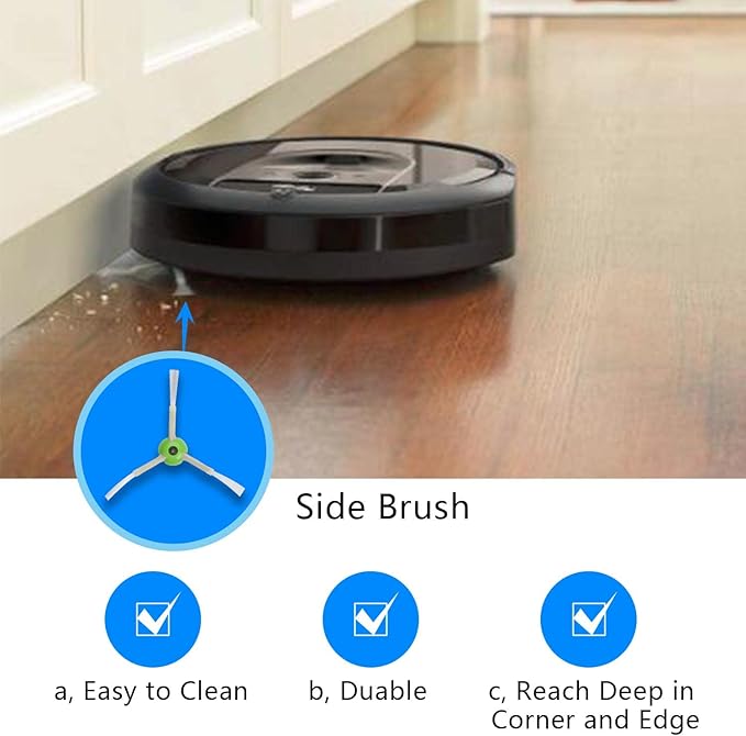 Amyehouse Replacement Parts Main Brushes HEPA Filters & Side Brushes Compatible with iRobot Roomba J7+ Combo, Combo J9+,Combo 10 MAX Vacuum Accessories