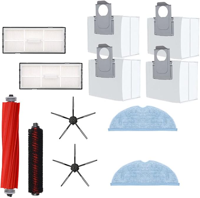 Accessories Kit Compatible for Roborock S7/Pro/MaxV//MaxV Plus/Maxv Ultra G10 G10S G10SPRO Robot Vacuum Cleaner Replacement Parts, Main Side Brush Self-Cleaning Rolling Brush Filter Dust Bag Mop Pad