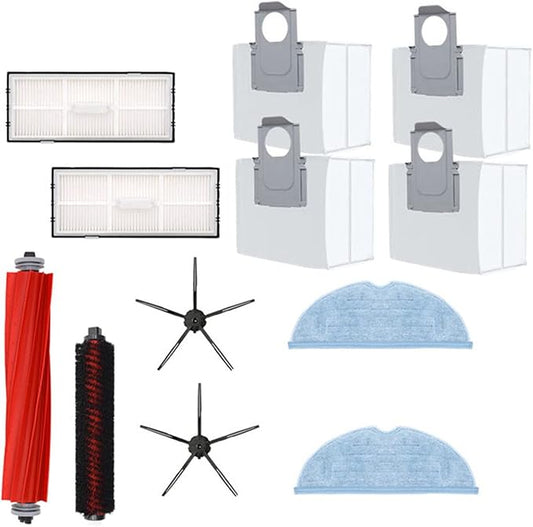 Accessories Kit Compatible for Roborock S7/Pro/MaxV//MaxV Plus/Maxv Ultra G10 G10S G10SPRO Robot Vacuum Cleaner Replacement Parts, Main Side Brush Self-Cleaning Rolling Brush Filter Dust Bag Mop Pad