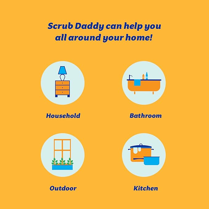 Scrub Daddy- Scrub Daddy Dye Free- FlexTexture Sponge, Soft in Warm Water, Firm in Cold, Deep Cleaning, Dishwasher Safe, Multiuse, Scratch Free, Odor Resistant, Functional, 1pk (Pack of 1)