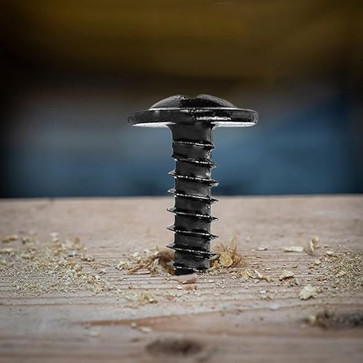 #8 x 1-1/2" Wood Screw 250Pcs Alloy Steel Standard Thread Truss Head Fast Self Tapping Black Oxide by SG TZH