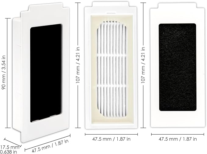 (3 Pack) T30S Replacement HEPA Filter for ECOVACS DEEBOT T30S/ T30S AI/ T30S CARE/ T30S Pro/ T30C Pro/ T30S Combo/ T30 Pro Omni/ T30 Omni/Yeedi M12 Pro+ Vacuum Filter, HEPA Filters Accessories Set