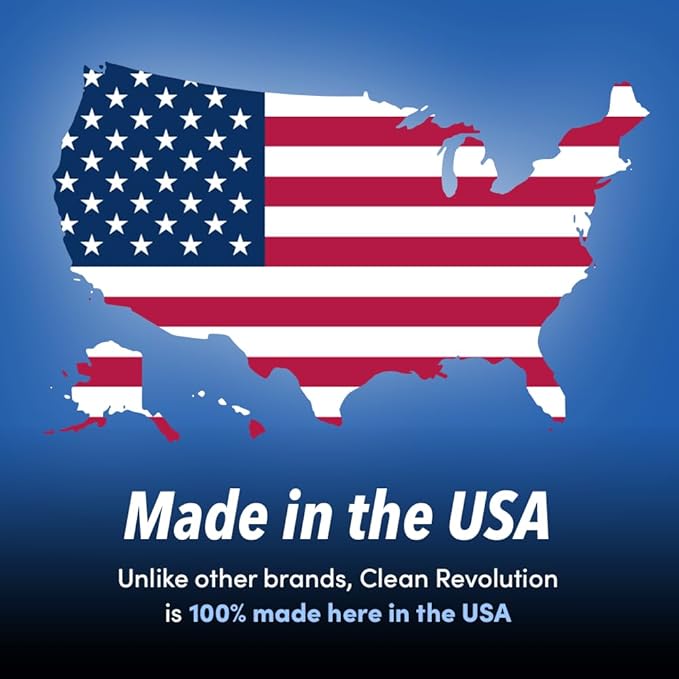 Clean Revolution Natural Dishwasher Detergent Pods, 80 Pods, Enzyme Powered, No Chemical Additives, No Residue, Made in the USA