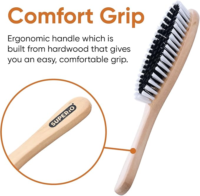 Clothes Brush Garment Brush Sturdy Bristles, Garment Lint Remover, Wool Suits, Lint Brush, Pet Hair Removel, Suede, Dust, Hat Brush Durable Wood Handle. by Superio