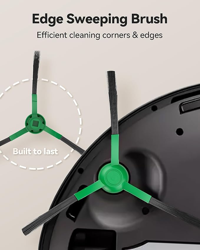 Leemone 8 Pcs Replacement Parts for iRobot Roomba Plus 405 & 505 Combo Robot Vacuum Cleaner, Roomba 505 Combo Accessories Kit with 1 Main Brush, 3 Filter, 3 Side Brushes, 1 Cleaning Brush