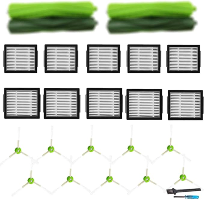 YOKYON 24PK Replacement Parts Kit for iRobot Roomba i7 i7+ i1 i3 i4 i5 i6 i8 J5 J6 J7 J8 J9 Plus E5 E6 Vacuum, Rubber Brushes & High-Efficiency HEPA Filters & Side Brushes