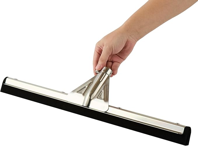 Restaurantware-SQUEEGEE ONLY: Clean Tek Professional 21.75 Inch Floor Squeegee, 1 Broom With Double Rubber Blade - Handle Sold Separately, Heavy-Duty, Steel Wiper For Concrete Floor