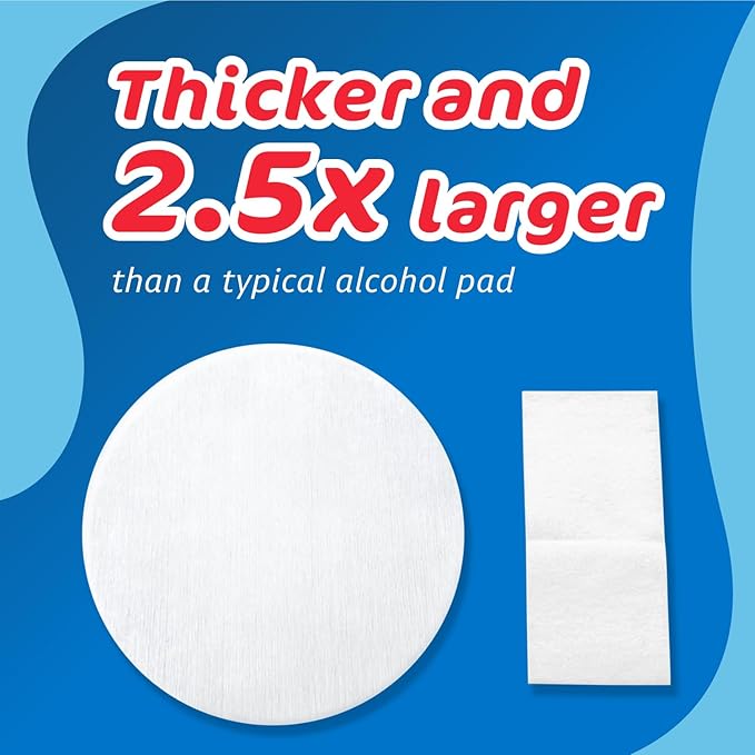 The Pharma-C Company 70% Isopropyl Alcohol Pads [100 count]. First Aid - Antiseptic Wipes - Extra Large - Alcohol for minor cuts, scrapes and burns.