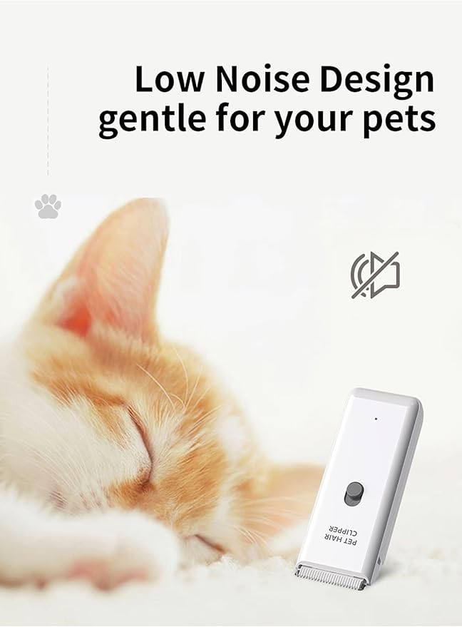 Grimgrow Dog Cat Home Hair Waterproof Clipper Portable Electric USB Rechargeable Pet Grooming Tools Low Noise Shaver Cordless Trimmer for Small and Large Pets
