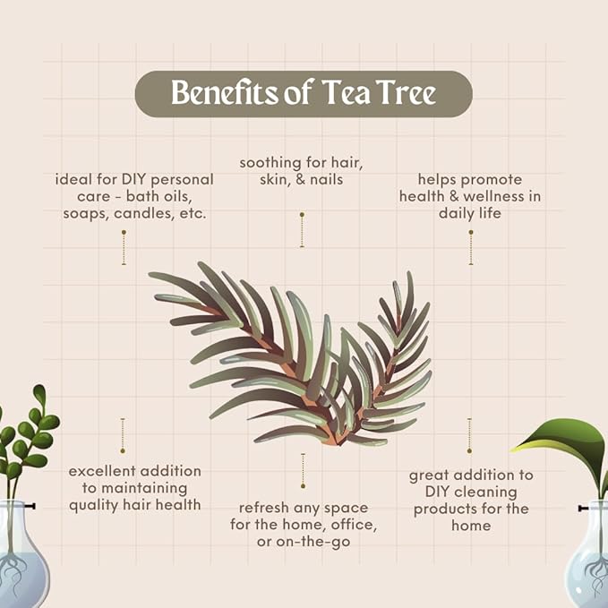 Tea Tree Essential Oil – 32 fl oz (1 Quart) – 100% Pure & Undiluted – Steam-Distilled Melaleuca – Bulk Size for Aromatherapy, Cleaning, DIY, and Candle Making – Aluminum Bottle – GreenHealth