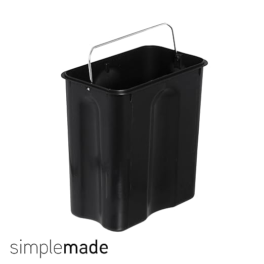 simplemade Rectangle Step Trash Can - 5 Liter / 1.3 Gallon - Stainless Steel Bathroom Trash Can | Small Trash Can with Lid | Office Trash Can | Garbage Can with Lid | Metal Wastebasket (Steel)