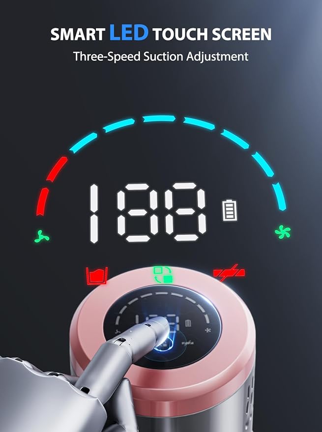 SUNIYQINMO Cordless Vacuum Cleaner Handheld Vacuums 500W/45Kpa Lightweight Stick Vacuums Powerful Suction with 60min Runtime for Home Pet Hair Car