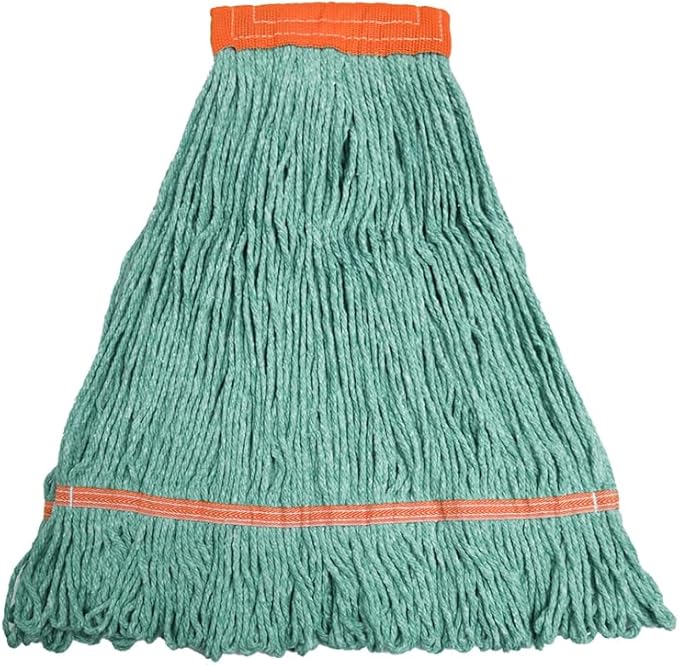 Nine Forty 2-Pack Industrial and Commercial-Grade Looped End Wet Mop Head Refill - Heavy Duty 20 Inch 4-Ply Premium Synthetic Yarn - for Optimal Absorption and Durability - Green (2 Pack, Large)